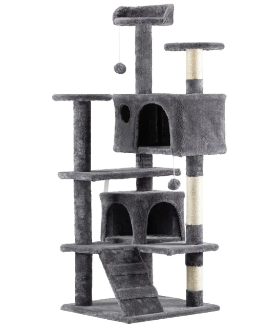 Deluxe Multi-Tier Cat Playground - Dark Grey